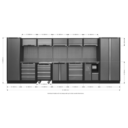Superline PRO® 4.9m Storage System - Stainless Worktop