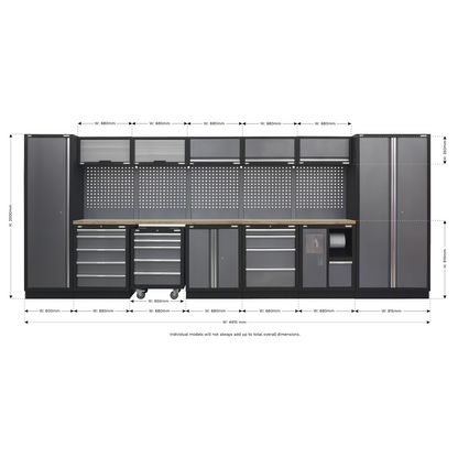 Superline PRO® 4.9m Storage System - Wood Worktop