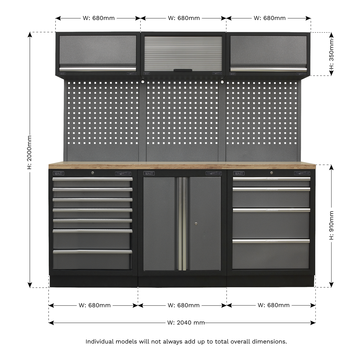 Superline PRO® 2.0m Storage System - Wood Worktop