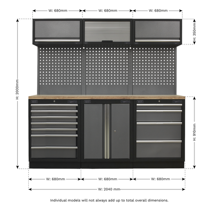 Superline PRO® 2.0m Storage System - Wood Worktop