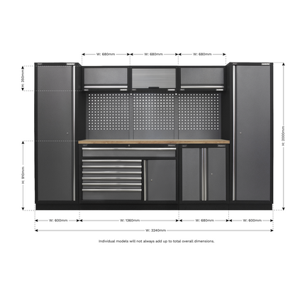 Superline PRO® 3.24m Storage System - Pressed Wood Worktop