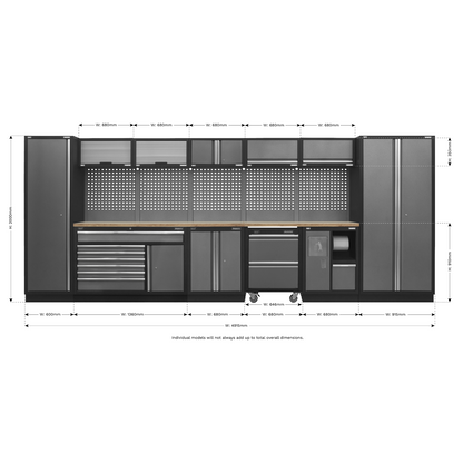 Superline PRO® 4.9m Storage System - Pressed Wood Worktop