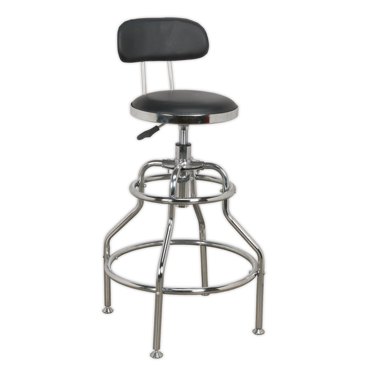 Workshop Stool Pneumatic with Adjustable Height Swivel Seat & Back Rest