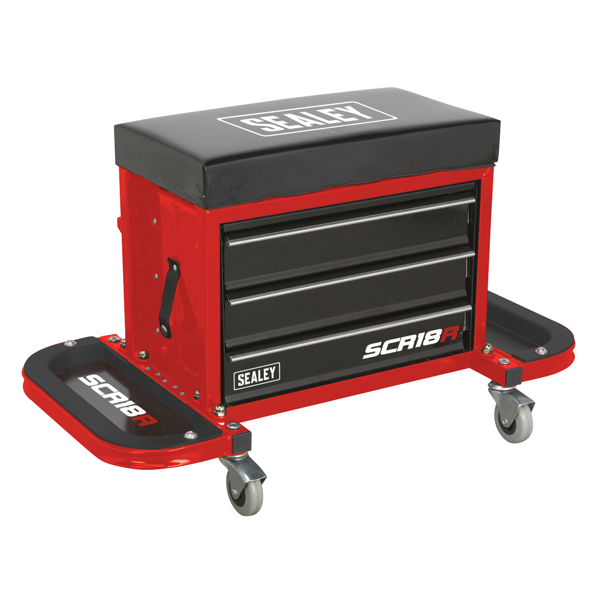 Mechanic's Utility Seat & Toolbox - RED