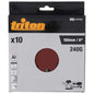 Triton 150 mm 240 Grit Hook and Loop Sanding Discs 10 Pack